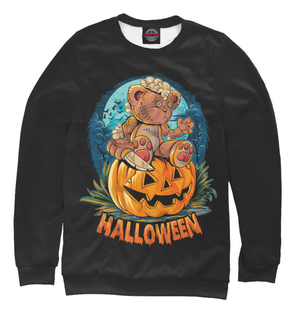 Свитшот для мальчиков с изображением Мишка / Хэллоуин цвета Белый