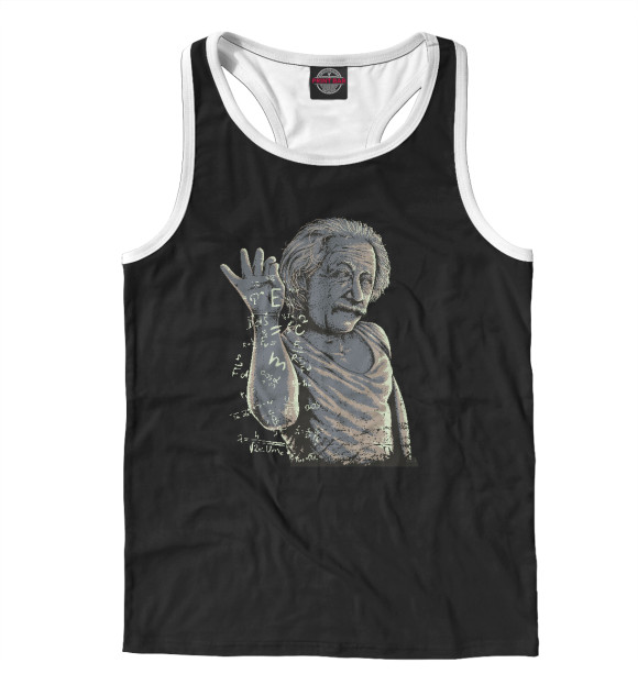 Мужская майка-борцовка с изображением Эйнштейн цвета Белый