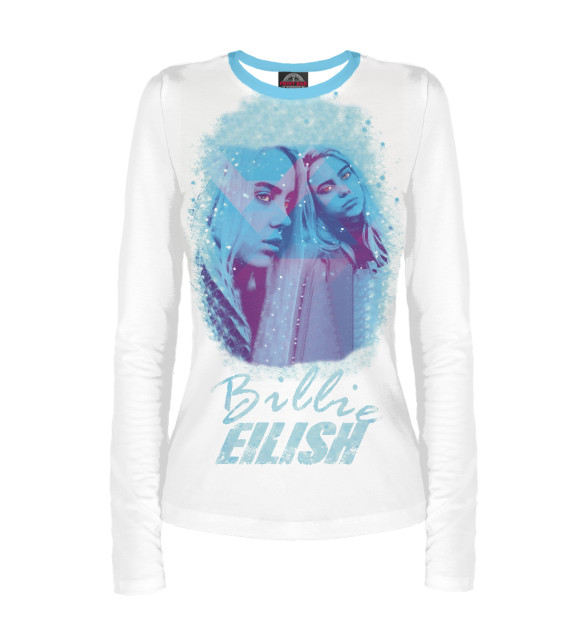 Женский лонгслив с изображением Billie Eilish цвета Белый