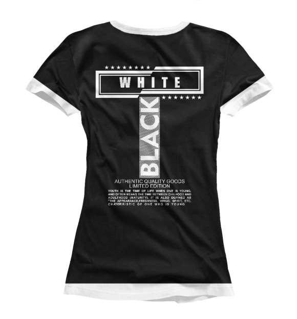 Футболка для девочек с изображением Black and white 091 цвета Белый