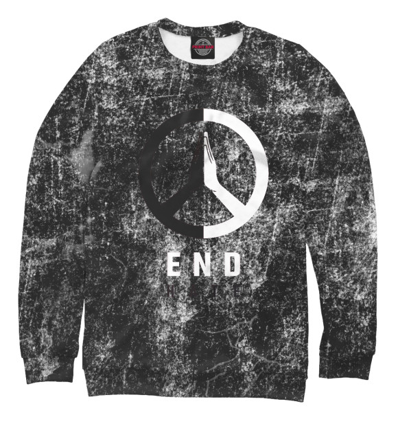 Мужской свитшот с изображением End Hate - Black and White цвета Белый