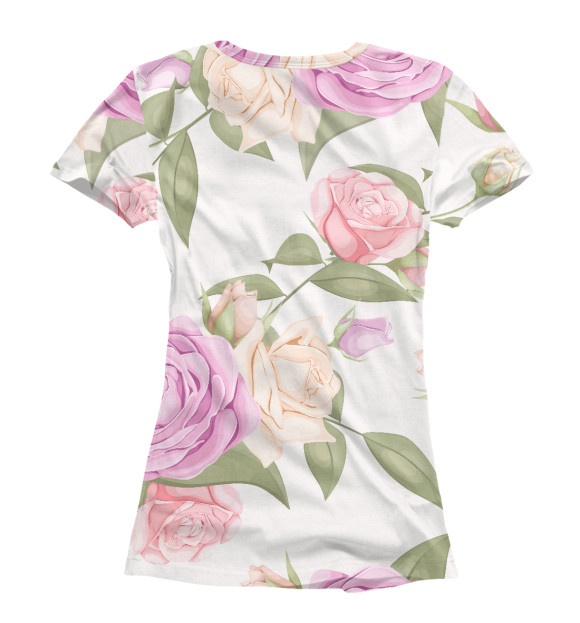 Футболка для девочек с изображением Rose pattern цвета Белый
