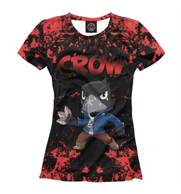 Женская футболка с изображением Brawl Stars Crow цвета Белый