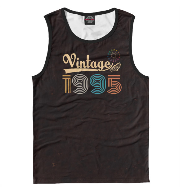 Мужская майка с изображением Vintage 1995 retro birthday цвета Белый