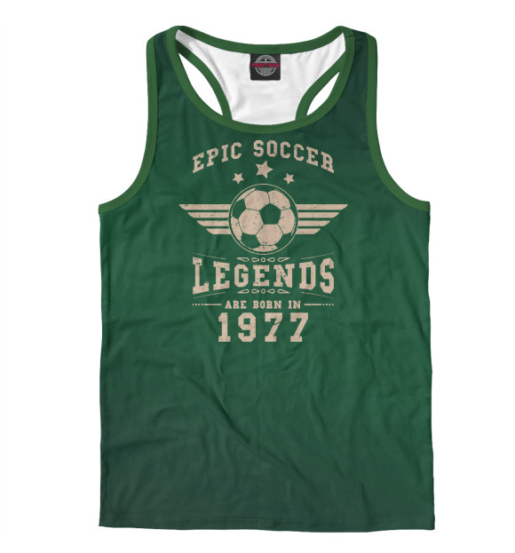 Мужская майка-борцовка с изображением Soccer Legends 1977 цвета Белый