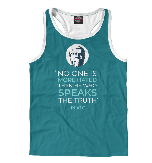 Мужская майка-борцовка с изображением Цитата Платона цвета Белый