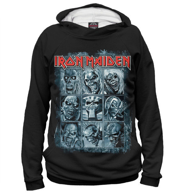 Женское худи с изображением Iron Maiden цвета Белый