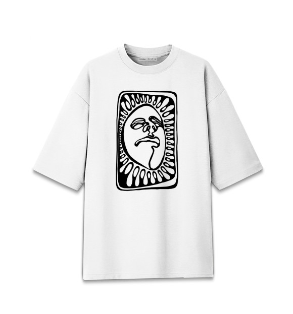 Мужская футболка оверсайз с притом ЯРИЛО цвета Белый Мужская футболка оверсайз с изображением ЯРИЛО цвета Белый