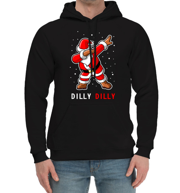 Мужской хлопковый худи с изображением Dilly Dilly цвета Черный