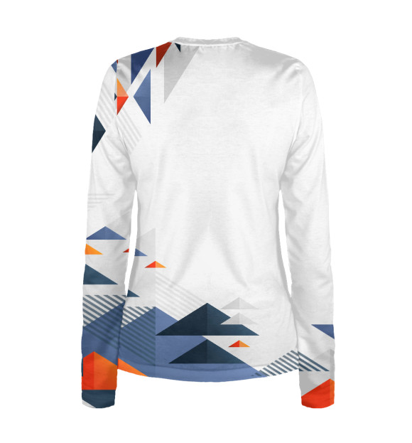 Женский лонгслив с притом Geometric (фигуры) цвета Белый Женский лонгслив с изображением Geometric (фигуры) цвета Белый