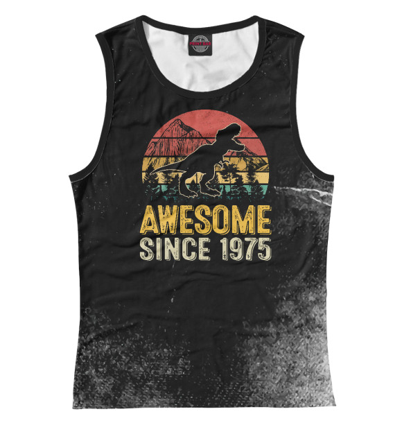 Женская майка с изображением Retro Awesome Since 1975 цвета Белый