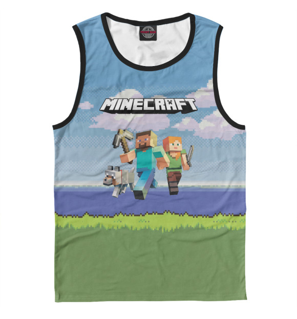 Майка для мальчика с изображением Minecraft цвета Белый