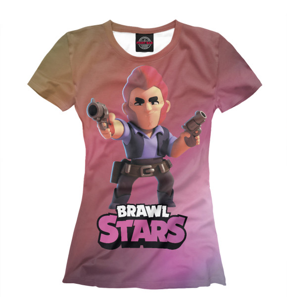 Женская футболка с изображением Brawl Stars Colt (Кольт) цвета Белый