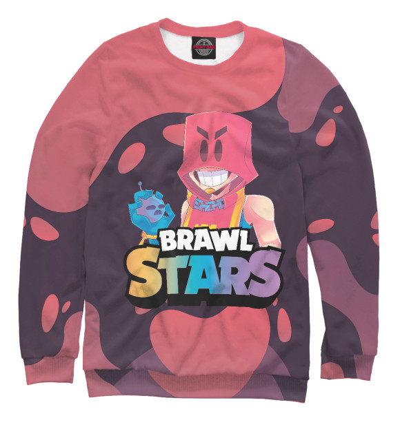 Свитшот для девочек с изображением GROM BRAWL STARS цвета Белый