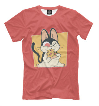 Мужская футболка Пицца кот