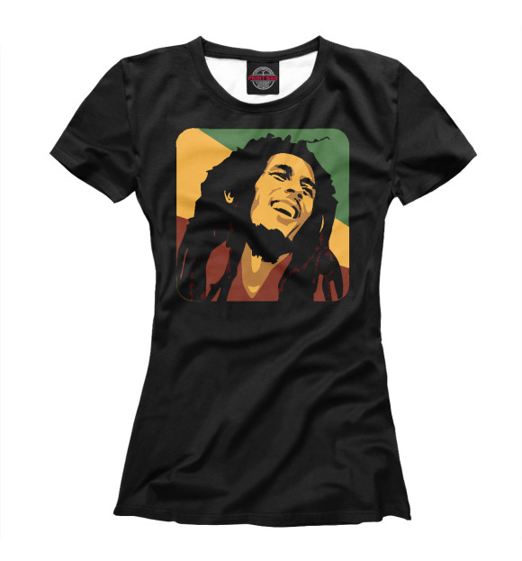 Женская футболка с изображением Bob Marley цвета Белый