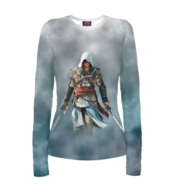 Женский лонгслив с изображением Assassin's Creed цвета Белый