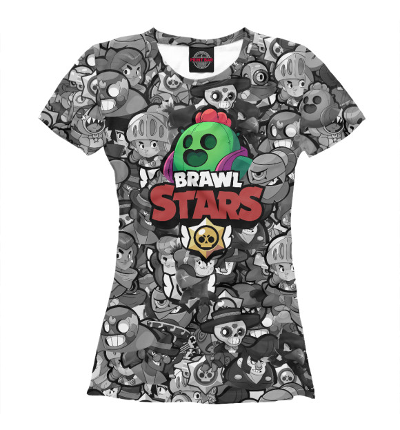 Женская футболка с изображением Brawl Stars Spike цвета Белый
