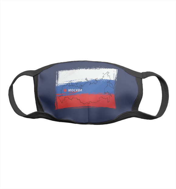 Маска тканевая с изображением Россия моя цвета Белый