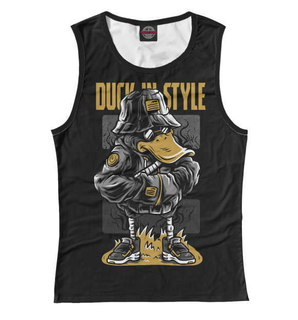 Майка для девочки с изображением DUCK STYLE цвета Белый