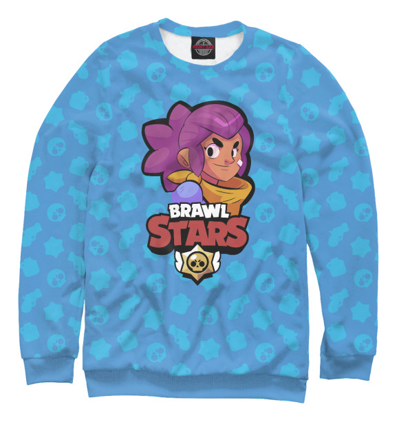Свитшот для девочек с изображением Brawl Stars Shelly цвета Белый