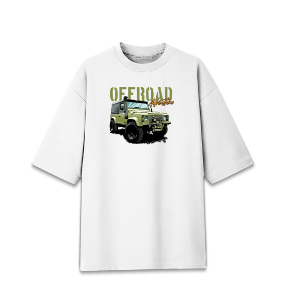 Женская футболка оверсайз с изображением Offroad Adventure цвета Белый