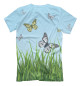Мужская футболка Бабочки на поле