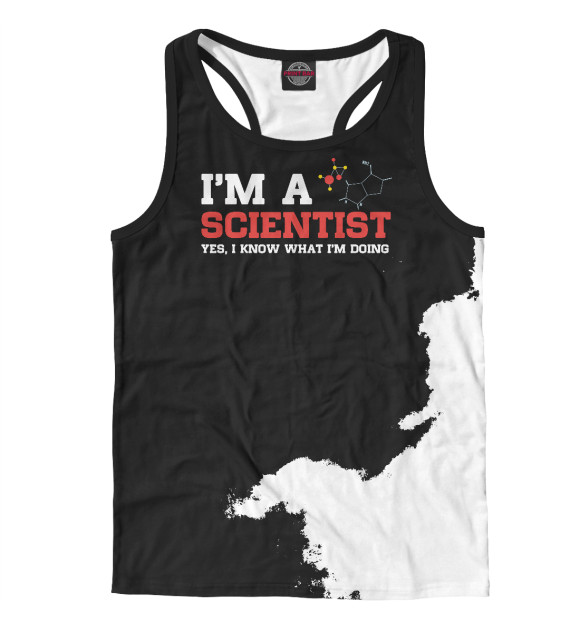 Мужская майка-борцовка с изображением I'm A Scientist цвета Белый