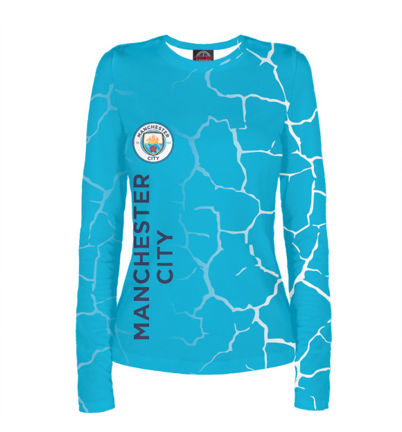 Женский лонгслив с изображением Manchester City цвета Белый