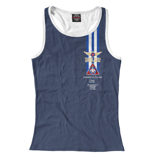 Женская майка-борцовка с изображением ВВС Кубы (FAR) цвета Белый