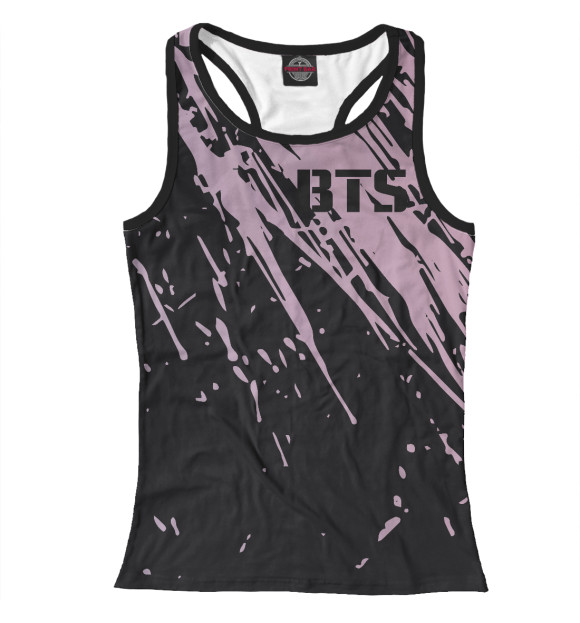 Женская майка-борцовка с изображением BTS цвета Белый