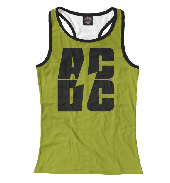 Женская майка-борцовка с изображением AC/DC цвета Белый