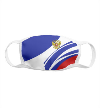 Герб РФ на фоне полос