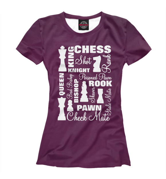 Футболка для девочек с изображением Chess Players цвета Белый