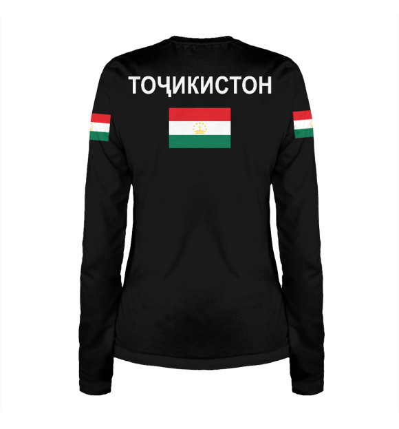 Женский лонгслив с изображением Таджикистан цвета Белый