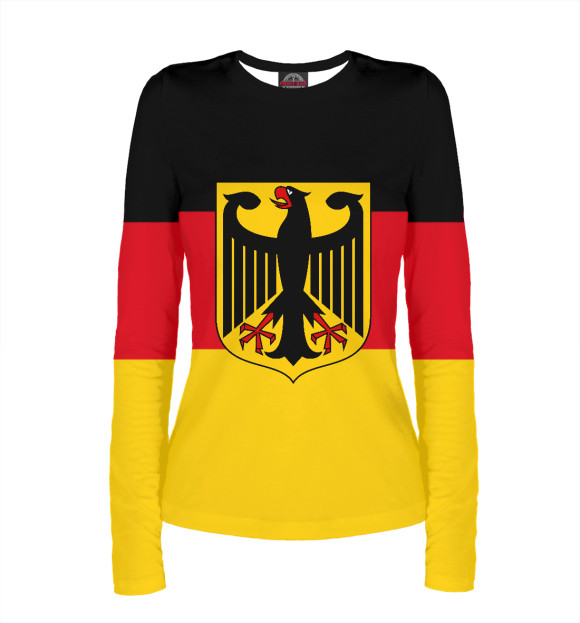 Женский лонгслив с изображением GERMANY цвета Белый