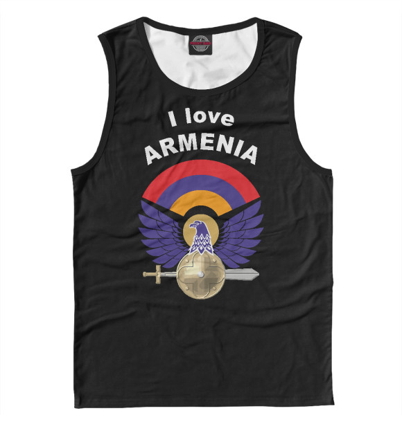 Мужская майка с изображением Armenia цвета Белый