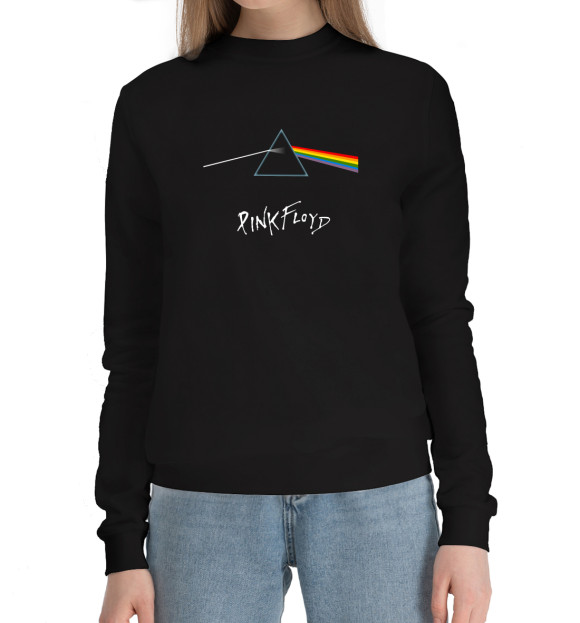 Женский хлопковый свитшот с изображением Pink Floyd цвета Черный