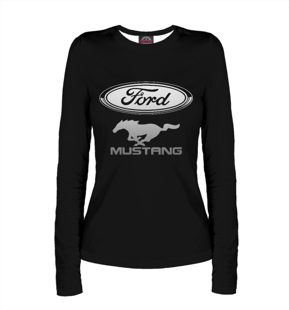 Женский лонгслив с изображением Ford Mustang цвета Белый