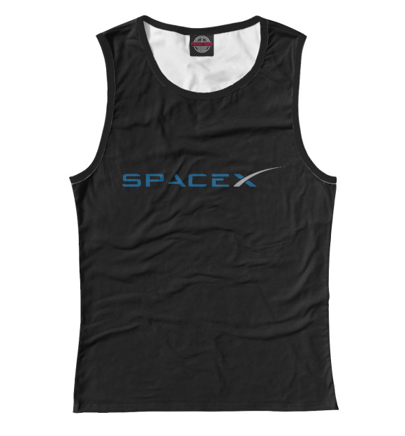 Майка для девочки с изображением SpaceX цвета Белый