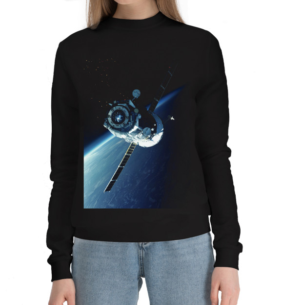 Женский хлопковый свитшот с изображением Союз цвета Черный