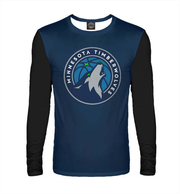 Мужской лонгслив с изображением Minnesota Timberwolves цвета Белый