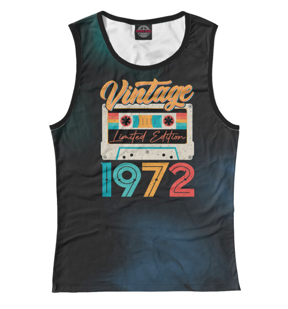 Майка для девочки с изображением Vintage 1972 цвета Белый