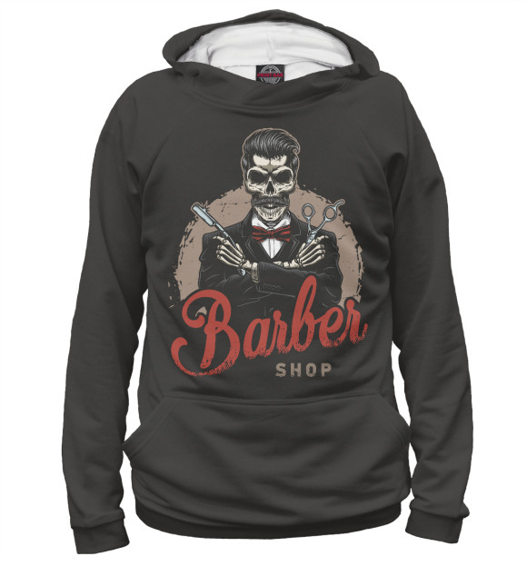 Женское худи с изображением Barber цвета Белый