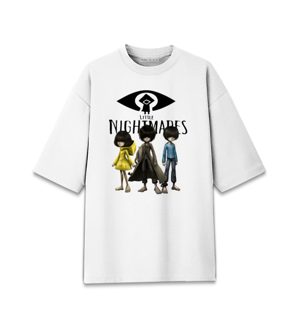Мужская футболка оверсайз с изображением Little Nightmares цвета Белый