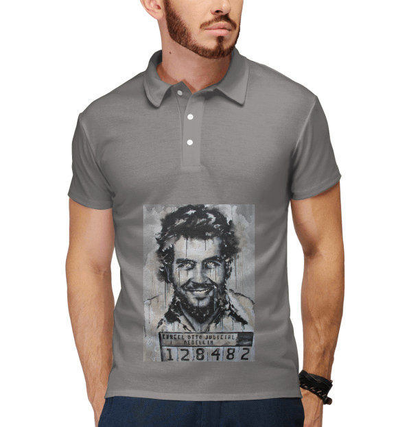 Мужское поло с изображением Escobar цвета Белый
